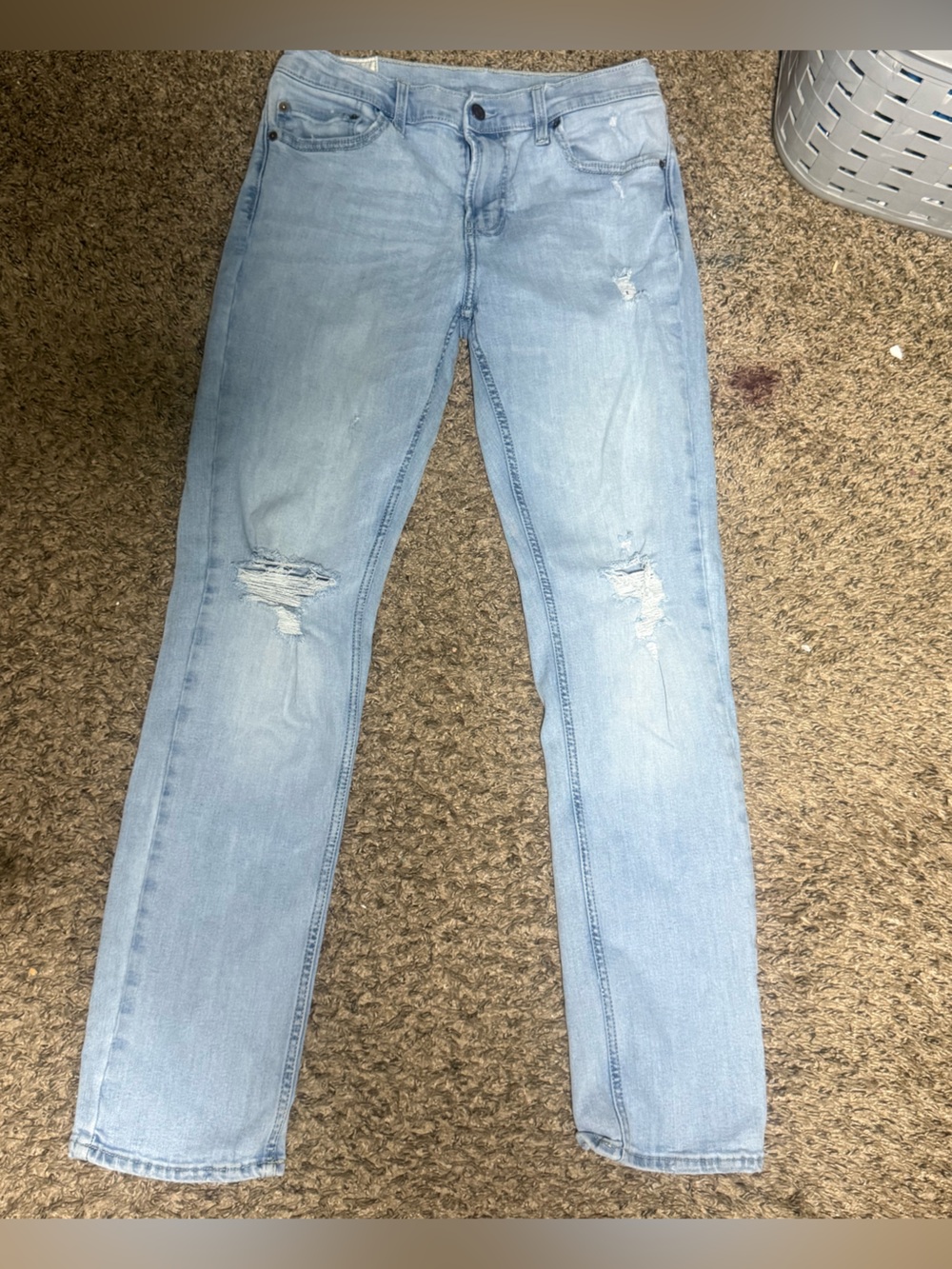 Abercrombie & Fitch Light Blue Distressed Skinny Jeans